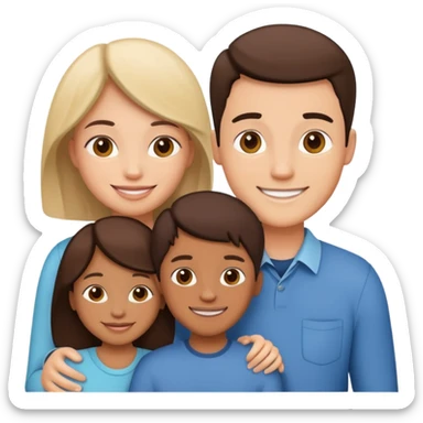 family of four icon sticker