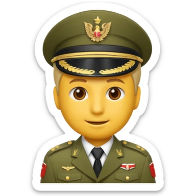 Eine salutierenden Emoji (Hautfarbe: weiß) in Armee Klamotten männlich  sticker