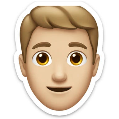 white boy with short brown hair and eye brows sticker