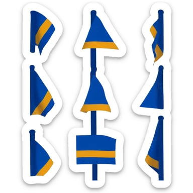 Senyera Flag whit a perperndicular dark blue line on the top sticker