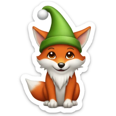 Cute Christmas fox gnome  sticker