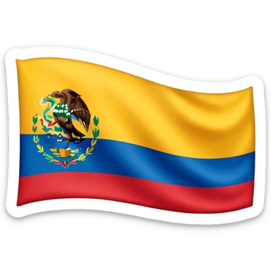 Bandera de Venezuela combinada con la bandera de México, en una sola bandera sticker