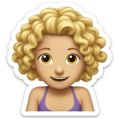 curly blonde girl sitting on the splits sticker