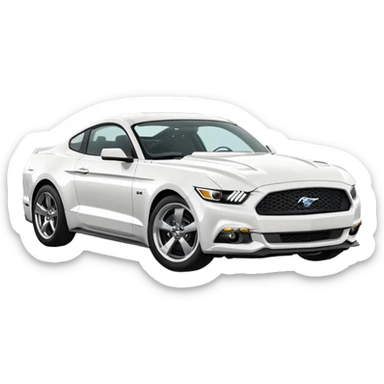 white ford mustang  sticker