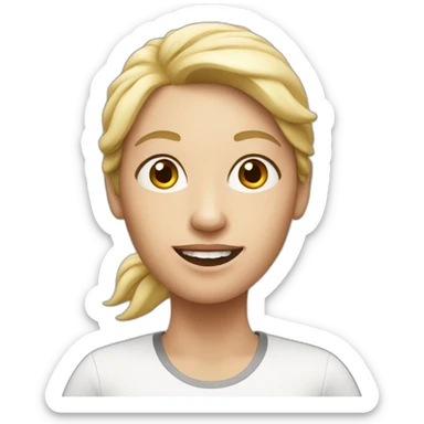 running white skin woman  sticker