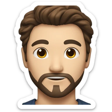 White guy with brown hair in love with Shang chi sticker