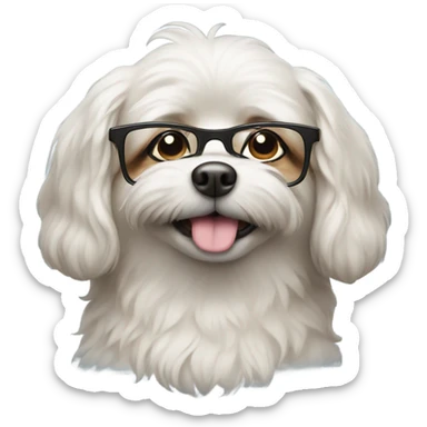 Dog with glasses sticker