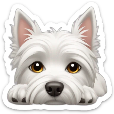 westie dormido sticker