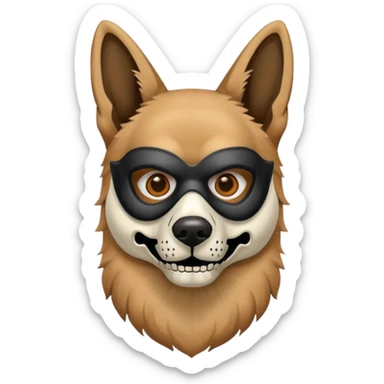 German shepherd in skeleton mask sticker