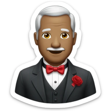 jenkins-a-gray-haired-balding-butler-wearning-dinner-jacket-with-red-bow-tie-without-glasses sticker