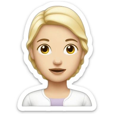 A white woman with an infant sticker