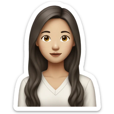 42 year old korean American young mom with long brown hair sticker