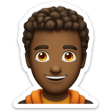 Cool Guy who have eyes in fire and big smile sticker