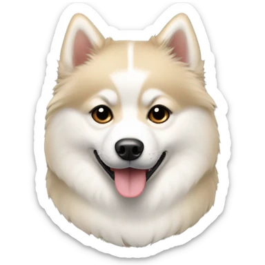 White and beige pomsky sticker