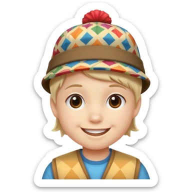 print hat with kid sticker