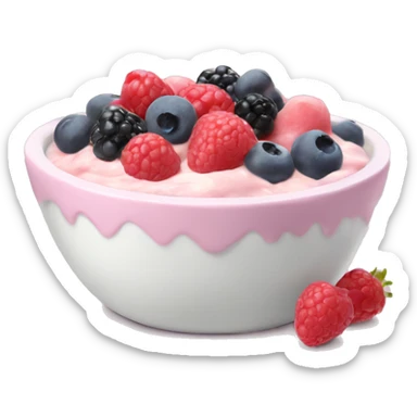Pastel pink yogurt bowl with berries sticker