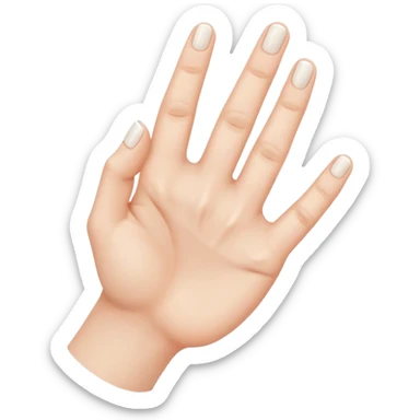 bent white girl arm with a two fingered hand sticker