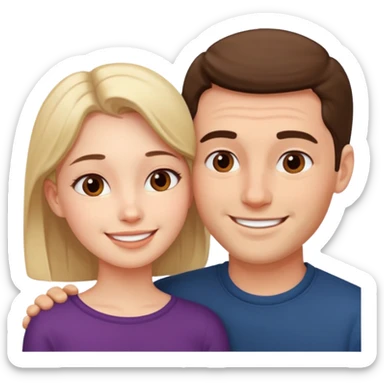 Man head against woman head in front of each other sticker