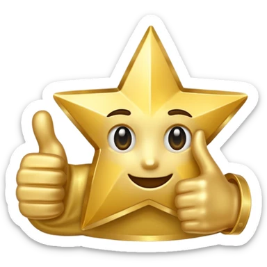 thumbs up with a star, representing skill and confidence sticker