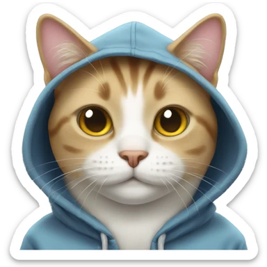 Cat with hoodie on sticker