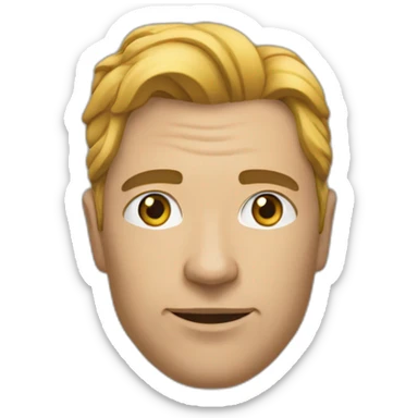 Un mec avec un w formé par des veines sur son front qui hurle sticker