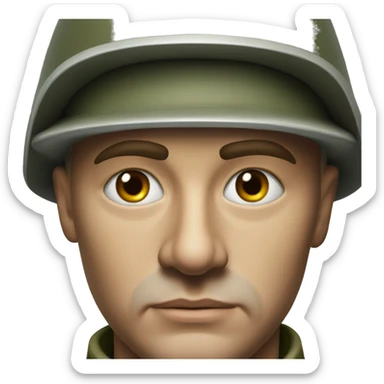 photorealistic serious soviet soldier 1960s sticker
