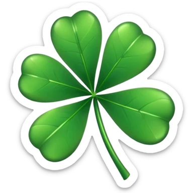 Lucky clover charm – green four-leaf clover.
 sticker