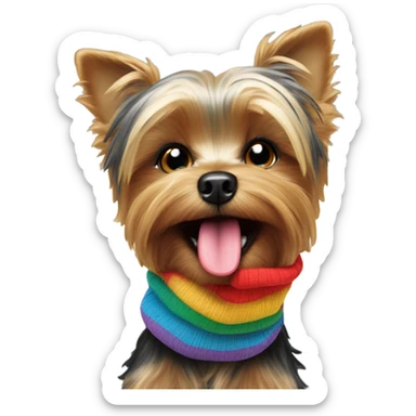 Yorkie dog eating a sock sticker