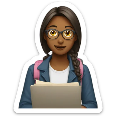 studing without interest girl with childens around sticker