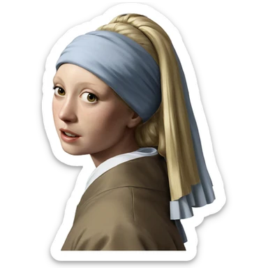 blonde beauty in fine art sticker