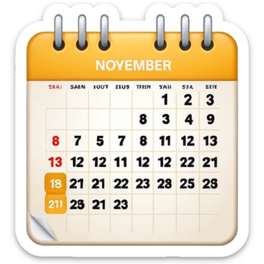 13 november calendar sticker