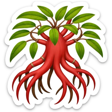 cut red mangrove and cut roots sticker