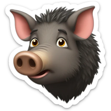 A wild boar looking shocked sticker