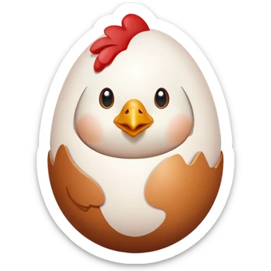 Egg on chicken sticker
