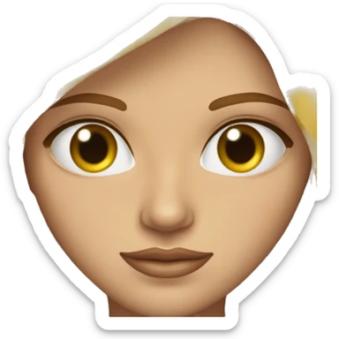 Mujer blanca ojos miel pelo  melena castaño sticker