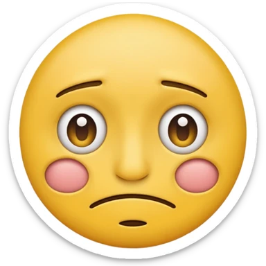 A straight face emoji with a slight look of disgust, a horizontal hand where the neck would be. All yellow. It should be a normal emoji with no body parts except the floating jandc sticker