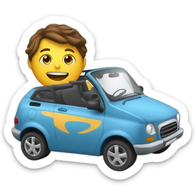 UN GROS DANS UNE VOITURE sticker