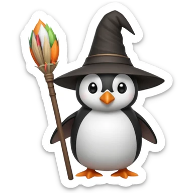 Cadı penguen sticker