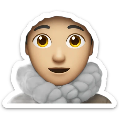 person who is cold with snow  sticker