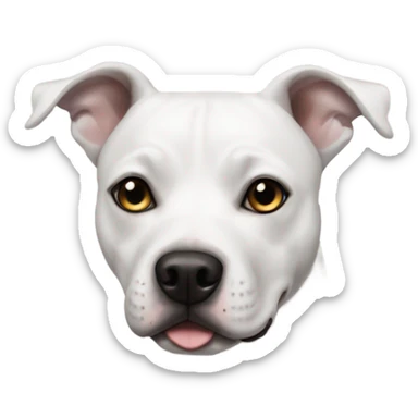 White staffy gray eyes dark ears sticker