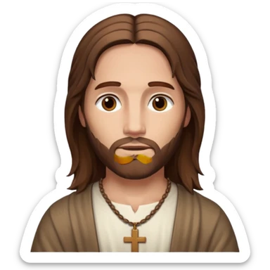 Jésus avec la croix en collier sticker