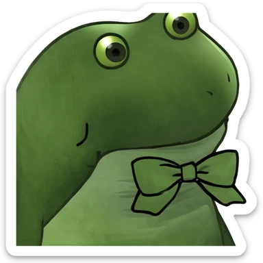 Cute green bow sticker