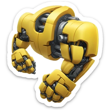 Yellow mechanical cyborg bicep that’s flexing sticker