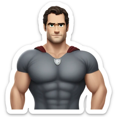 Henry Cavill's glistening upper body and natural underarm allure. sticker