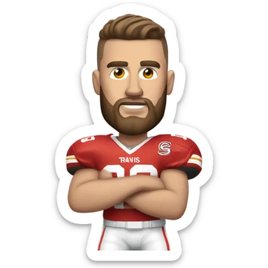 Travis kelce holding a football sticker