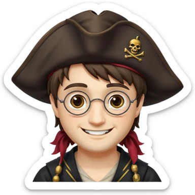 harry potter wear pirate hat sticker