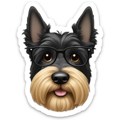 Senior Scottish terrier with glasses black sticker
