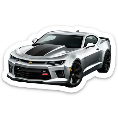 A silver ZL1 Camaro with black wheels sticker
