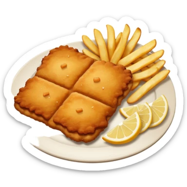 Schnitzel and chips sticker