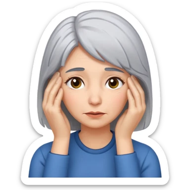 face palm woman with gray hair sticker